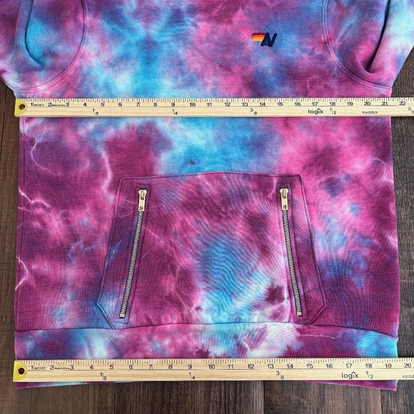 Aviator Nation Ninja Pullover Hoodie Tie Dye Unisex Size Medium Blue Purple - Picture 14 of 16
